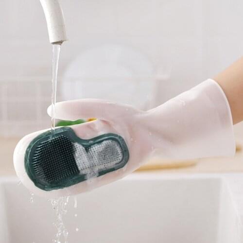 1Pair Dishwashing Cleaning Gloves Reusable Single Brush for Household Kitchen Clean Tool Pet Hair Care Car Washing