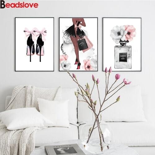 3pcs Fashion woman art perfume flower diy 5D Diamond Painting kits Full Square diamond Mosaic Diamond Embroidery Decoration gift