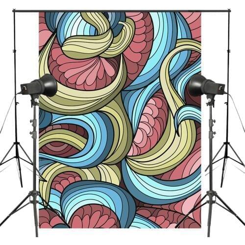 3D Stereoscopic Photography Background Colorful Stripes Abstract Backdrop Photo Studio Backdrop Wall 5x7ft