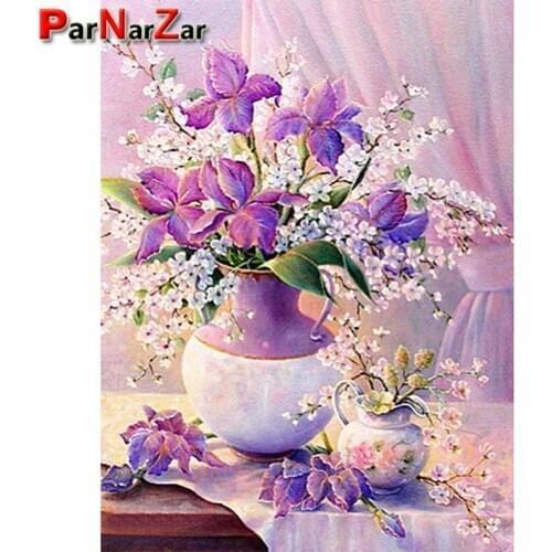 ParNarZar 5d Diamond Painting Full Drill Square/Round Diamond Embroidery Flower Picture of Rhinestone Mosaic Handmade Home Decor