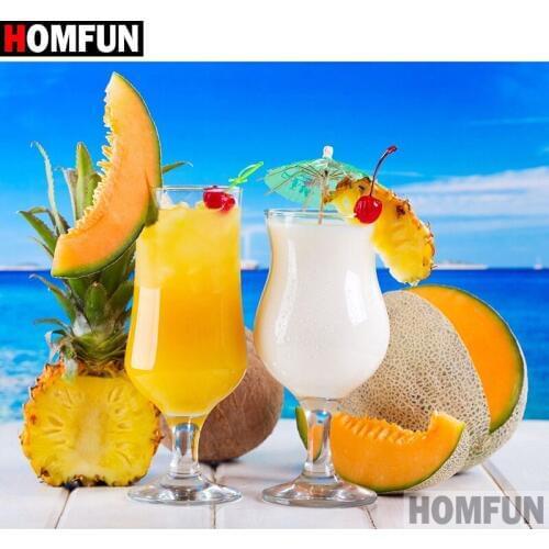 HOMFUN Diamond Painting Full Square/Round Diamond "Fruit landscap" Pattern Embroidery Cross Stitch 5D Rhinestone Painting A25871