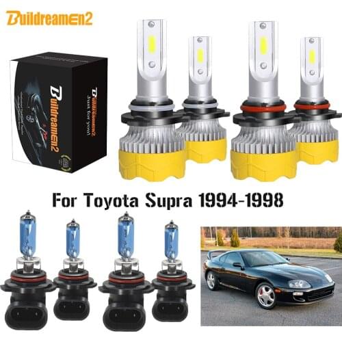 Buildreamen2 4 X Car Headlight High Low Beam 9005 9006 LED Halogen Headlamp Light 12V For Toyota Supra 1994 1995 1996 1997 1998