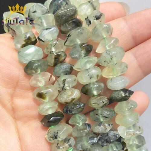 6*11mm Natural Prehnites Beads Irregular Special Cut Genuine Stone Loose Spacer Beads For Jewelry DIY Making Bracelet 15'' 7.5