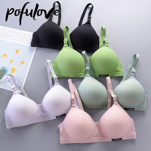 Girls Bra Cotton Wireless Thin Cup Bras Push Up Bralette Seamless Comfortable Teen Underwear Student Schoolgirl Simple Brassiere