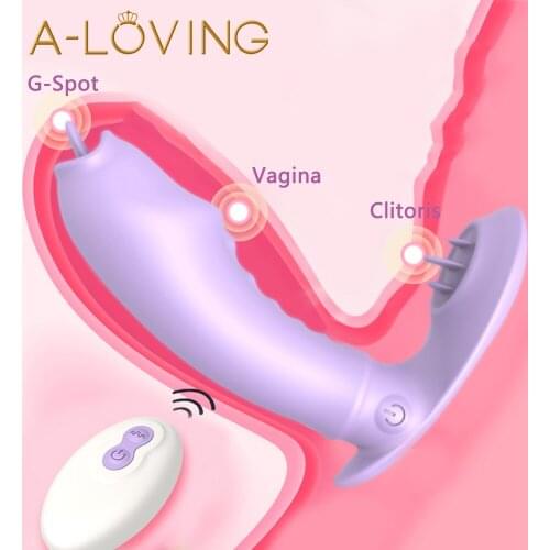 Wear Dildo Vibrator Sex Toy for Women Tongue Licking Orgasm Masturbator G Spot Clit Stimulate Remote Control Panties Vibrators