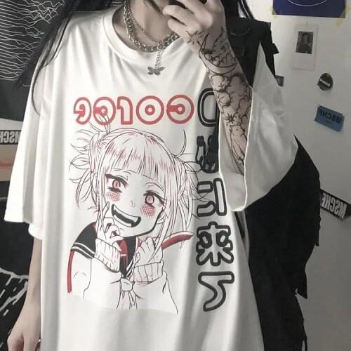 Oversized T Shirt Summer Women T-shirt Japanese Anime T Shirt Unisex Short Sleeve Female T-shirts Kawaii Fashion Top Tee Clothes