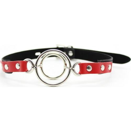 Deep Throat Double Round Mouth Flail Slave Mouth Bite Ring Gags Open Mouth Gag Stopper lock catch adult Sex Games product Toys