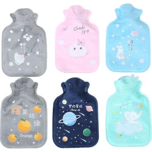 Hot Water Bottle Rubber Bag Cute Cartoon Warm Relaxing Safe Heat Cold Large