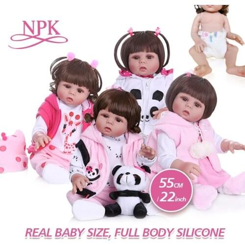Original NPK 55CM real baby size full body silicone bebe doll reborn waterproof bath toy doll Chrisitmas surprice soft touch