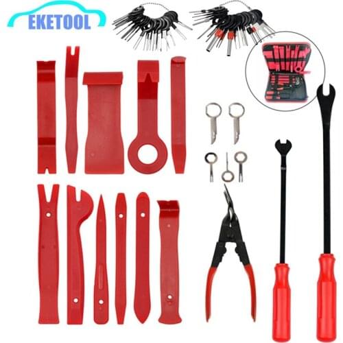 Car Removal Tool Kits Automotive Navigation Disassembly Interior Plastic Seesaw Audio Panel Hand Tool 11~82pcs Remover Pry Bar