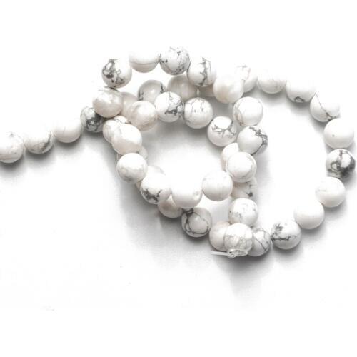 Wholesale Natural Stone Howlite White Turquoises Beads 4 6 8 10 12mm Round Loose Beads for Jewelry Making Bracelet Necklaces DIY