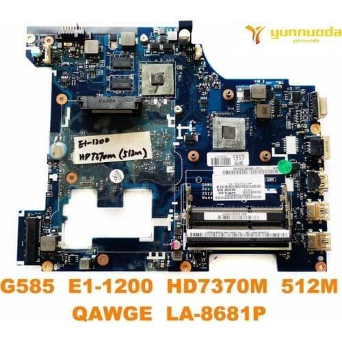 Original for Lenovo G585 laptop motherboard G585 E1-1200 HD7370M 512M QAWGE LA-8681P tested good free shipping