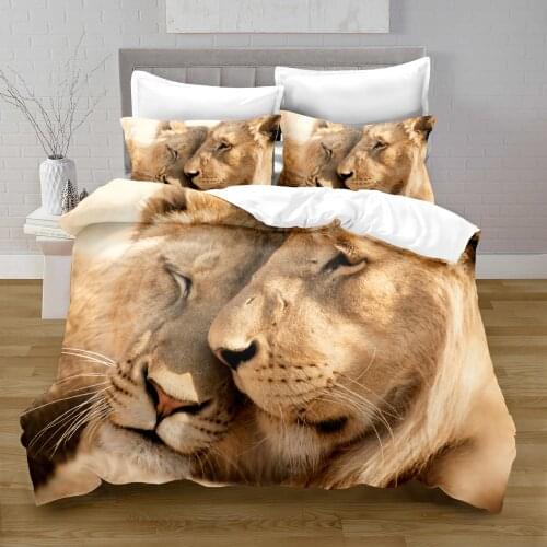 3D Printing Animal Style Quilt Cover with Pillowcase Bedroom Decoration Queen Size Bedding Bedroom Set King Size Bed