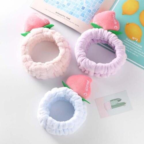 Fruit Wash Face Hair Holder Hairbands Soft Warm Coral Fleece Bow Animal Ears Headband Kids Girls Turban Fashion Hair Accessories
