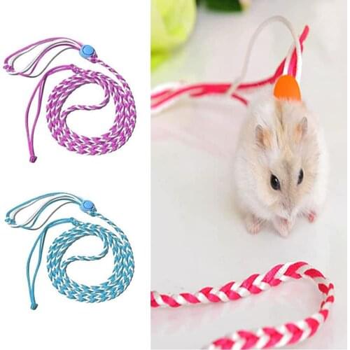 1.4M Adjustable Pet Hamster Leashes Gerbil Pet Cage Leash Cotton Rope Harness Lead Collar for Rat Mouse Hamster Pet Supplies NEW