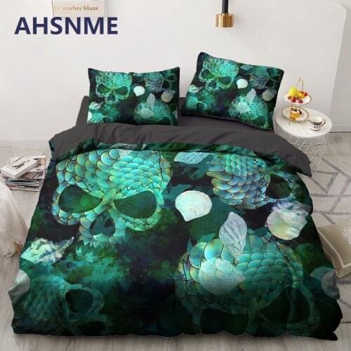 Luxury Bedding Sets 3D Custom Duvet Cover Set Queen/King Quilt/Blanket Cover Set 3 PCS Bed set indian skull warrior bed linen