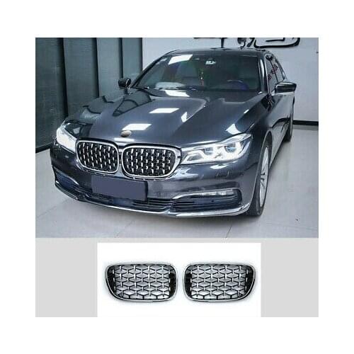 Silver Front Bumper Grille Replacement 2pcs For BMW 7 Series G11 G12 2016 - 2019