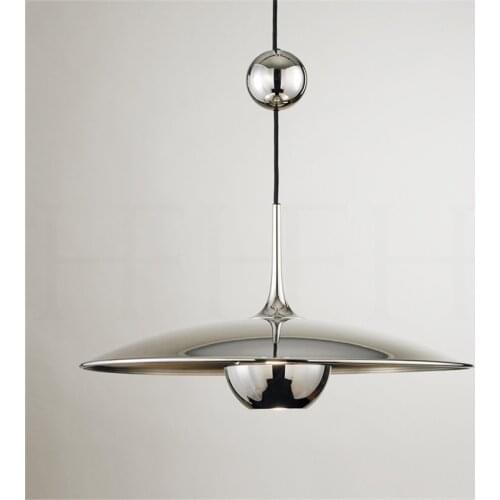 Modern chrome silver flying saucer pendant lights dining room lamp Nordic iron bar clothing shop E27 hanging luster lighting