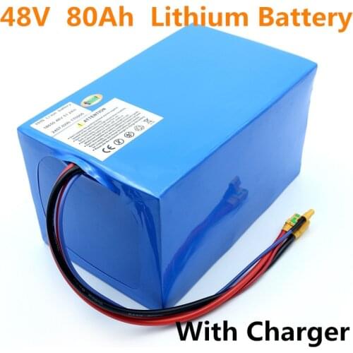 Super quality customized rechargeable 48v 80ah battery lithium ion battery pack with BMS for 3000W Electric bicycle Scooter