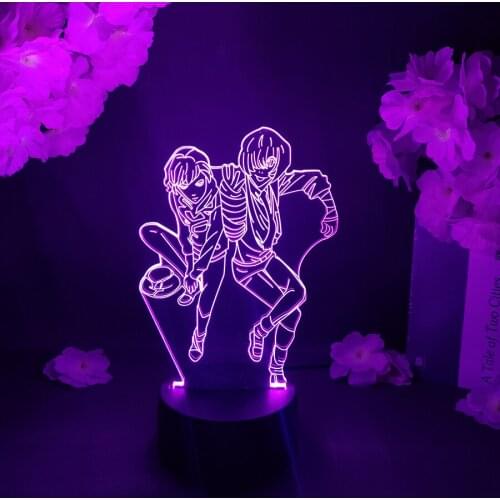 Anime Led Night Light Bungo Stray Dogs Bedroom Decor Gift Colorful Nightlight Manga 3d Lamp Osamu Dazai Figurine Lighting Art
