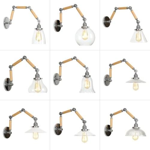 Ways is diffuse coffee telescopic folding personality, wrought iron decorative wall lamp, wall lamp wood lamp arm