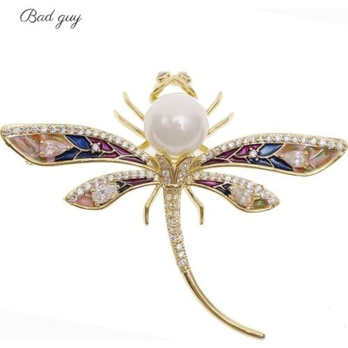 Bad Guy Vintage Brooch Pins for Womens Dragonfly Animal Brooch Jewelry Clothes Scarf Buckle Garment Accessories Fashion Jewelry