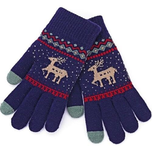 Winter New Fawn Touch Screen Knit Gloves Winter Warm Gloves Cute Deer Gloves Outdoor Warm Mittens Xmas Gift For Girls #40