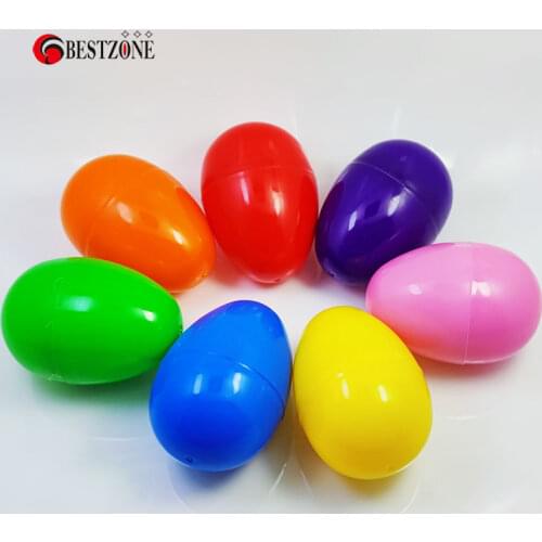30pcs plastic Easter Eggs Surprise 3 Inches toys Decoration Simulation Colorful Egg Party Decorations