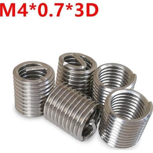 100pcs M4*0.7*3D Wire Thread Insert, m4x3d Wire screw sleeve, M4 Screw Bushing Helicoil Wire Thread Repair Inserts SUS304