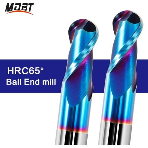 2 Flutes HRC65 Carbide Ball Nose End Mill Tungsten Carbide Cutter CNC Router Bit Milling Tool Milling Cutter EndMillS CNC Tools