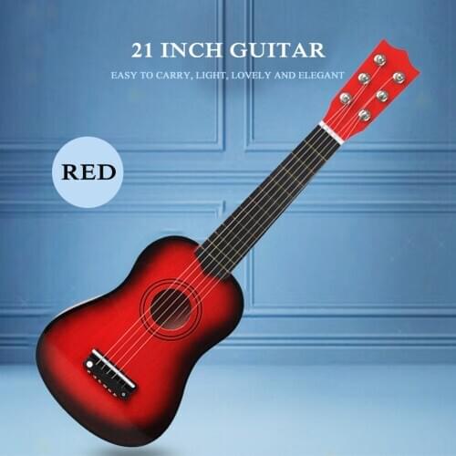 21 inch Portable Mini Guitar 6 Strings Ukulele Kids Beginners Learning Toy Gift Lightweight Portable Music Element