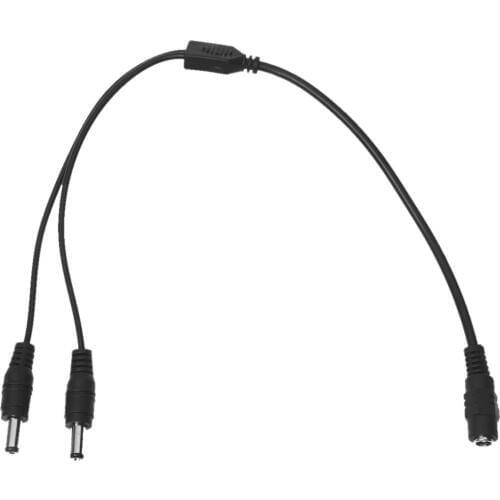 30cm 5.5x2.1mm 1 Female to 2 Male Plug DC Power Jack CCTV Camera Splitter Cable Drop shipping Power Cords Extension Cords