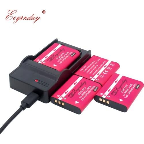 4pcs LI-90B LI-92B Rechargeable Battery & 1pcs Charger for Olympus XZ-2 SH-50 SH-1 SP-100 Tough TG-1 TG-2 TG-3 TG-4