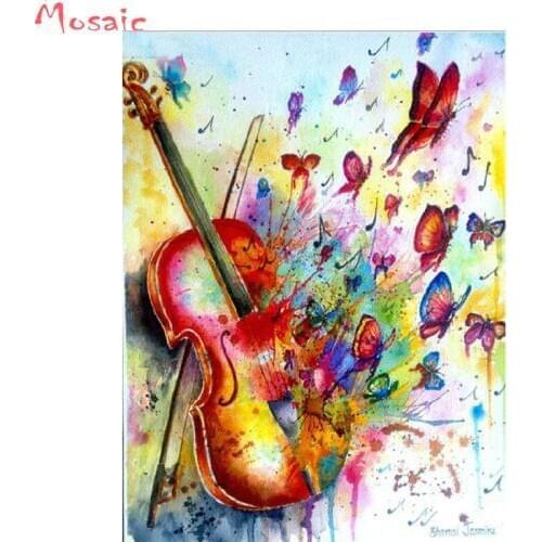 Music Diamond Painting violin,3d Cross Stitch,full square Diamond Embroidery diamond,Mosaic Diamonds puzzle Stickers Home Decor