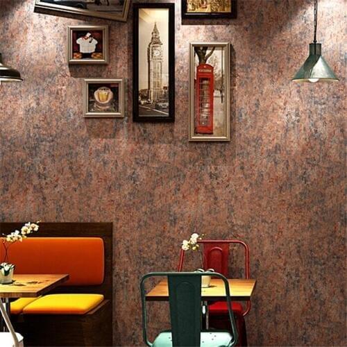 Beibehang new Retro nostalgic industrial wind loft wallpaper metal tin bar cafe restaurant clothing store cement gray wallpaper