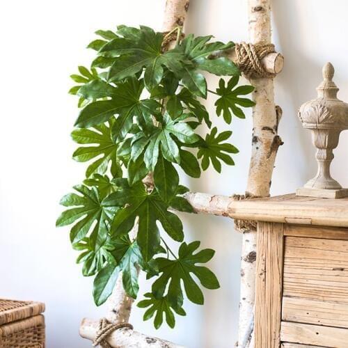 82cm Large Artificial Tropical Plant Plastic Hanging Palm Tree Vine Green Monstera Leaf Autumn Ivy For Home Garden Wedding Decor