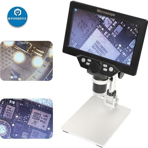 G1200 1200X USB Digital Electronic Microscope Portable 12MP VGA Microscope with 7 Inch HD LCD Screen for PCB Motherboard Repair