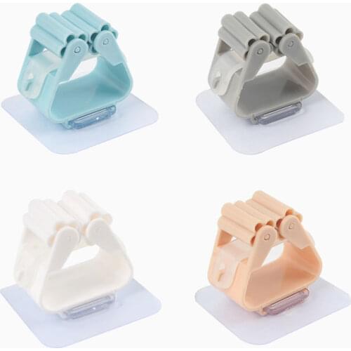 Mop Holder Transparent Strong Organizer Self Adhesive Wall Mop Hook Bathroom Holder Hook Storage Unit For Bathroom Organizer