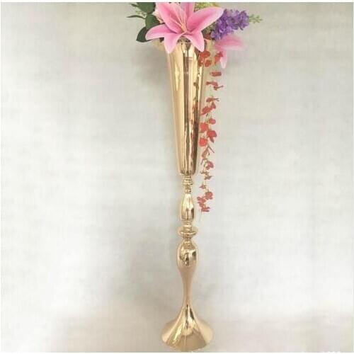 Elegant hot sell sliver and Gold wedding flower vase Table Centerpiece 10 pcs/lot