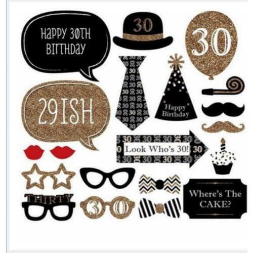 Photo Props Adult 30th Birthday Paperboard 30 Years Old Celebration Birthday Party Photo Props Anniversary