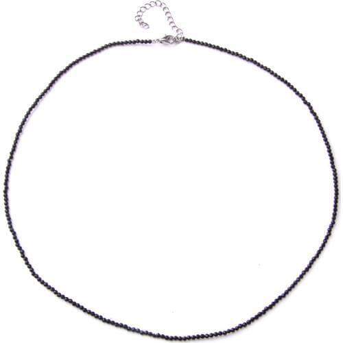 INS Simple Style Natural Tiny Gravel Black Spinels Beads Necklace Exquisite Clavicular Chain For Fashion Girl Woman Jewelry