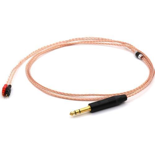 1/4" 6.35 mm 8 Croes Single Crystal Copper Headphone Upgrade Cable for HD600 HD650 HD525 545 565 580
