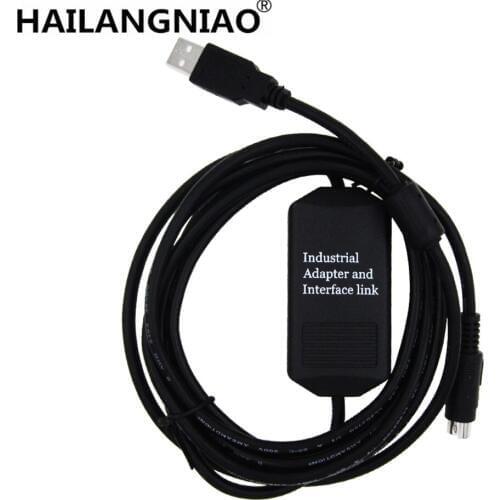 For FX1N FX2N FX1S FX3U series PLC Programming Cable USB-SC09-FX Download Cables USB to RS422 adapter Support Win7