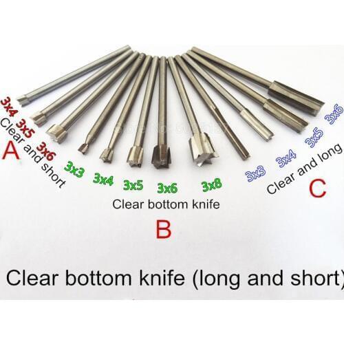 2.35-3MM Shank Clearing Knife Engraving Milling Cutter End Mill Wood Carving White Steel Clear Bottom Cleaning Bit Root Tools