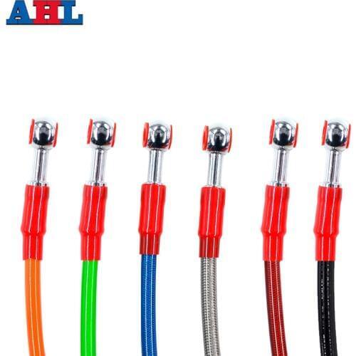 Motorcycle 50cm 60cm 65cm Dirt Bike Braided Steel Hydraulic Reinforce Brake line Clutch Oil Hose Tube Universal Fit Racing MX