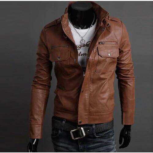 2018 New Mens autumn PU leather jacket for men Fitness Fashion man suede jacket Casaco Male Casual coat Men clothing M-XXL