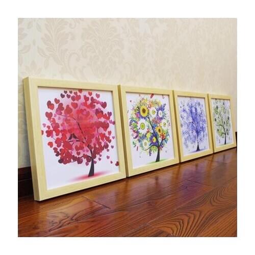 Natural wood Frame fortune tree living room decoration painting simple sofa background wall painting bedroom porch mural