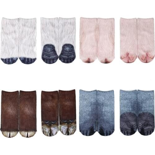 Funny Unisex Art Socks Women 3D Printed Animal chicken/tiger Ankle Socks Cotton Art Short Socks women Men Length 21cm style-3