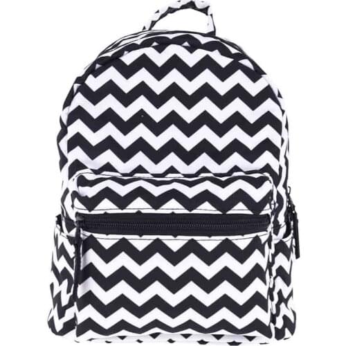 New Fashion Backpack 3D Digital Printing Black White Stripe Childrens Schoolbag Letter Bag Mobile Phone Simple Lady Travel Bag