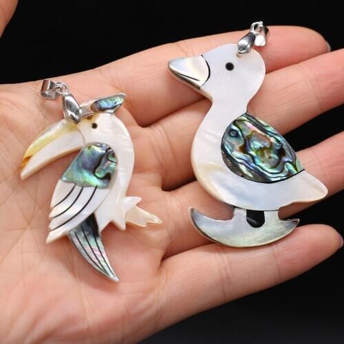 Natural Shell Pendant animal shape Mother of Pearl Splicing Abalone Shell charms For jewelry making DIY Necklace accessories